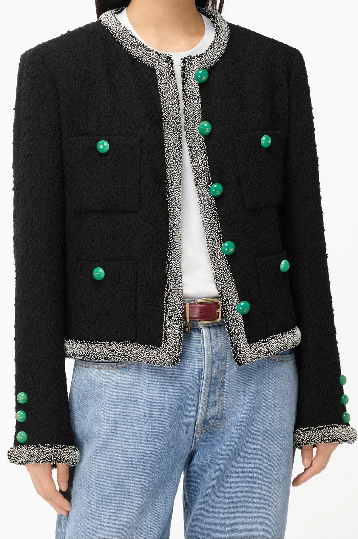Chanel Tweed Trim Jacket - Black