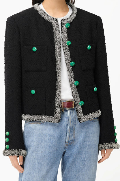 Chanel Tweed Trim Jacket - Black