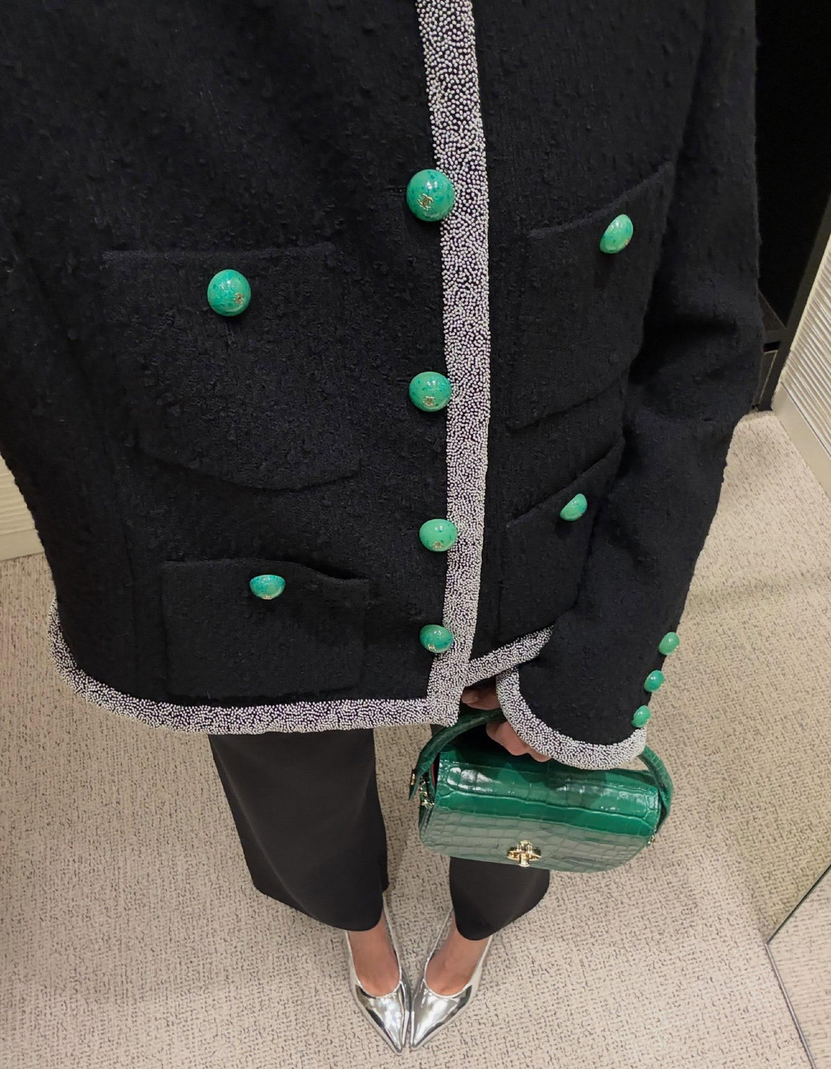 Chanel Tweed Trim Jacket - Black