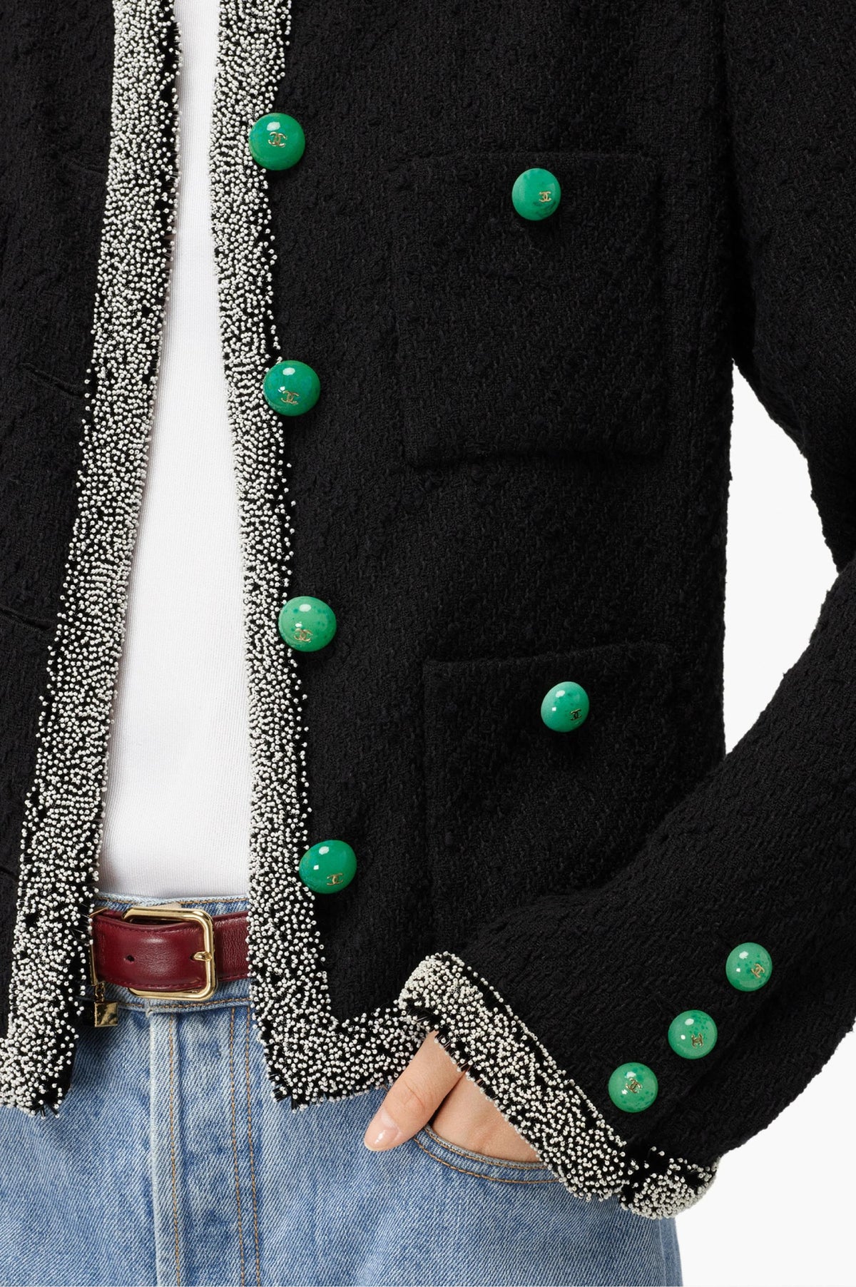 Chanel Tweed Trim Jacket - Black