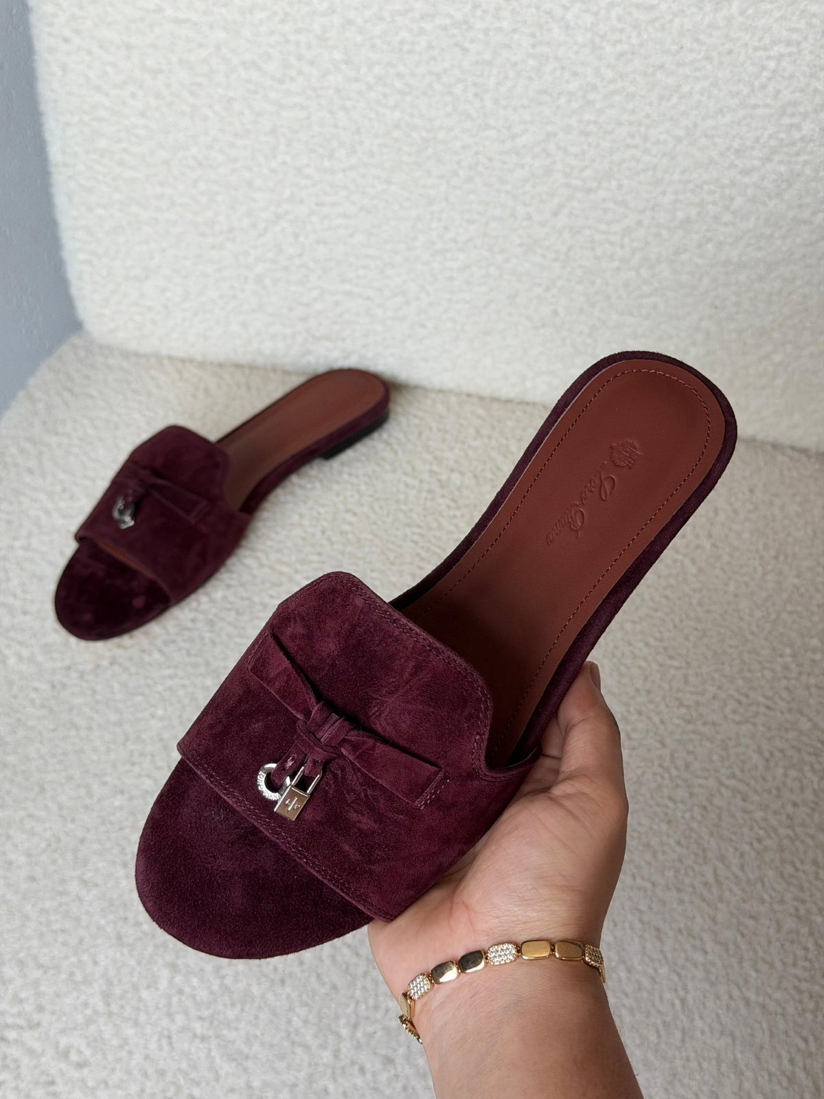 Loro Piana Heels Block Heel - Burgundy