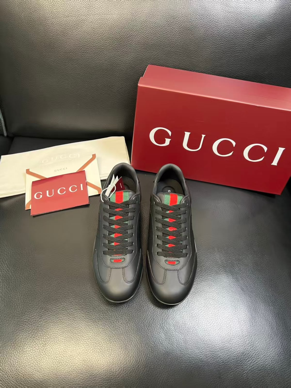 Gucci Sneakers - White, Brown, Black