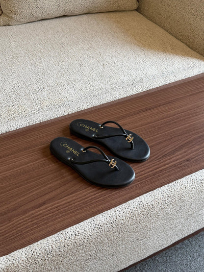 Chanel Slippers - Black