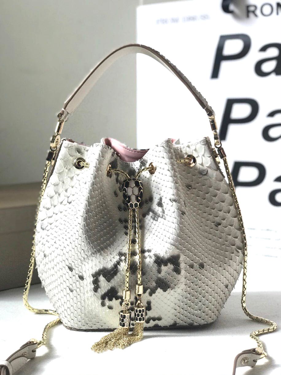 Bulgari Bucket Shoulder Bag - White