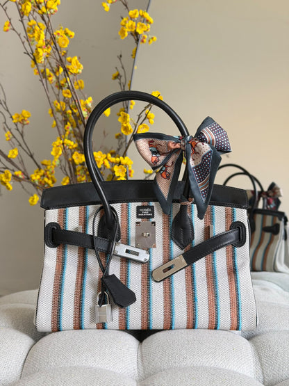 Hermès Striped Handbag - Multi