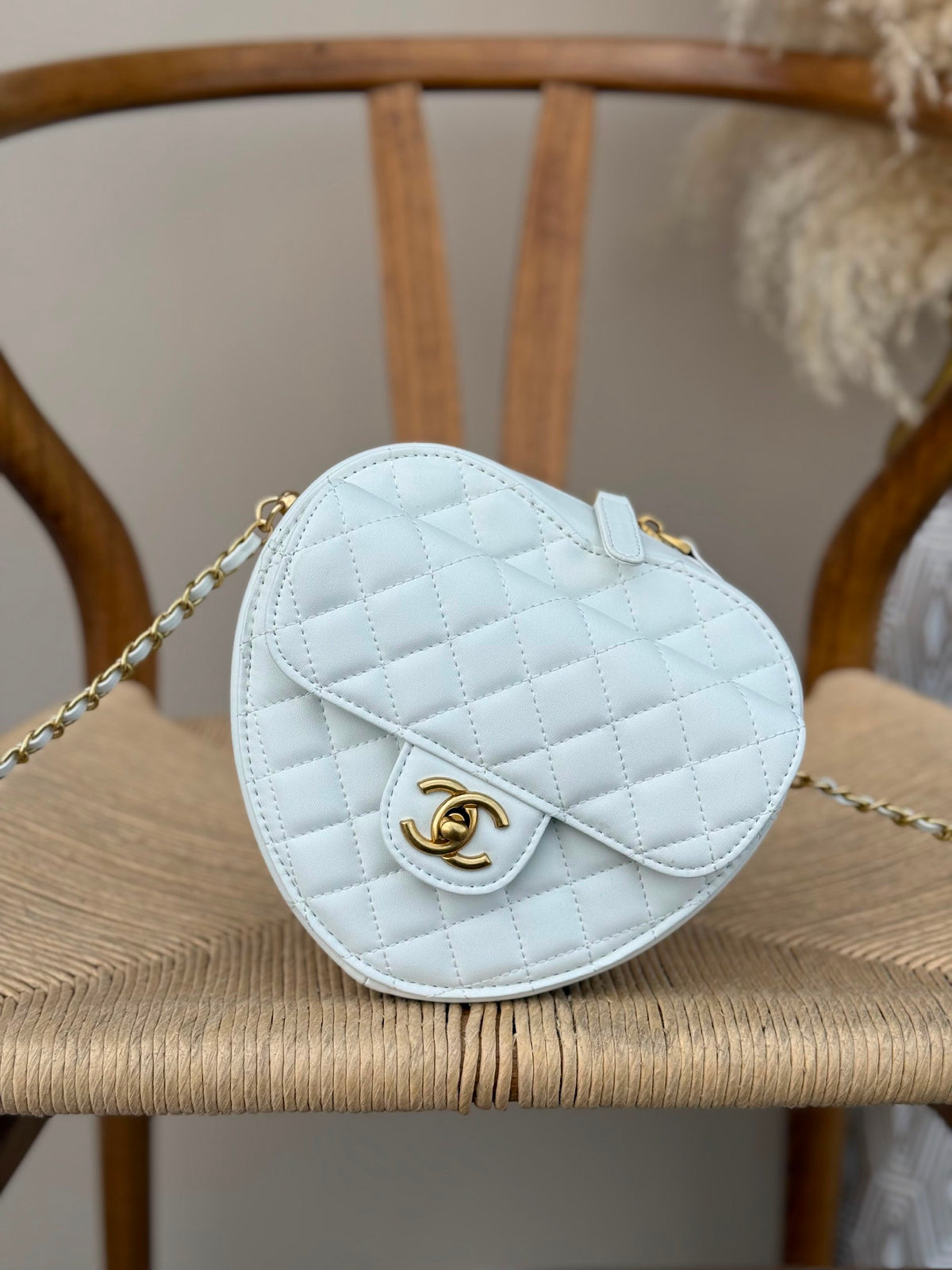Chanel Heart Shoulder Bag - White