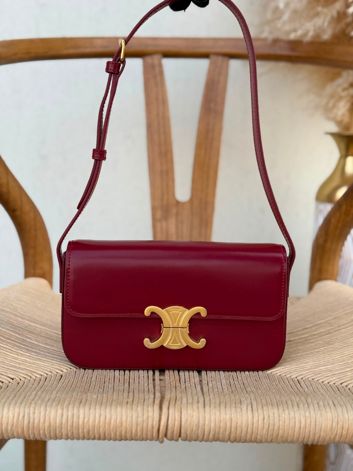 Celine Shoulder Bag - Burgundy