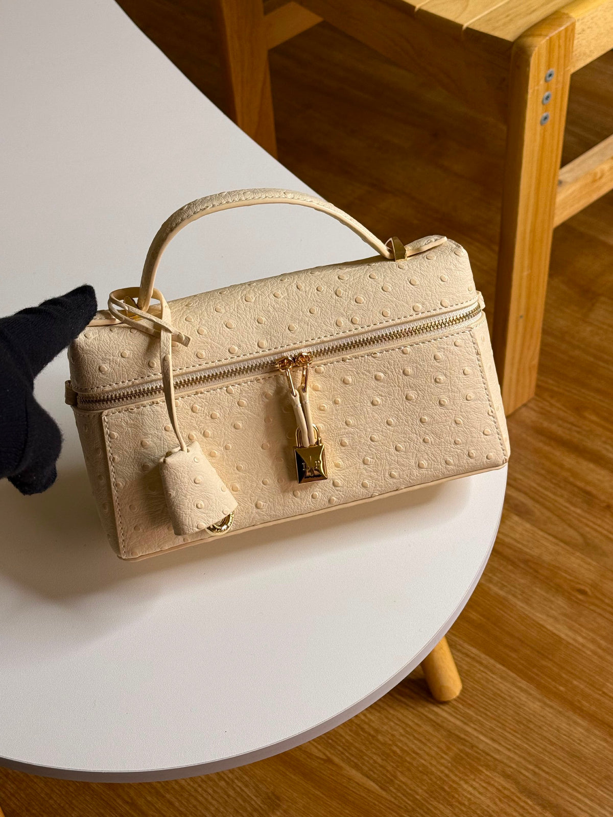 Loro Piana Structured Top-Handle Handbag - Beige