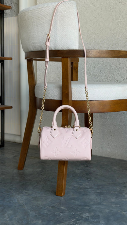 Louis Vuitton Chain-Strap Speedy Bag - Pink Embossed