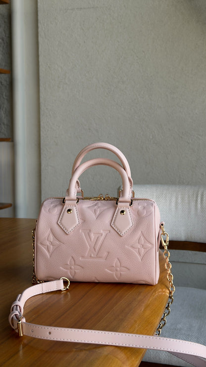 Louis Vuitton Chain-Strap Speedy Bag - Pink Embossed