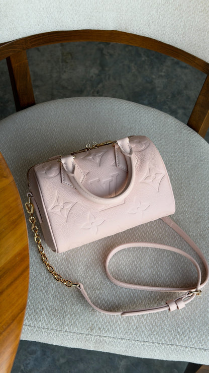 Louis Vuitton Chain-Strap Speedy Bag - Pink Embossed