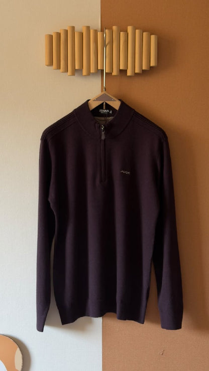 Zegna Polo Sweater - Burgundy