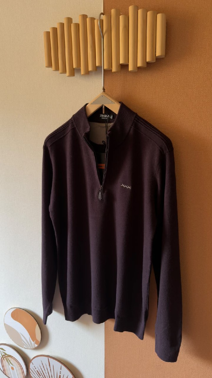 Zegna Polo Sweater - Burgundy