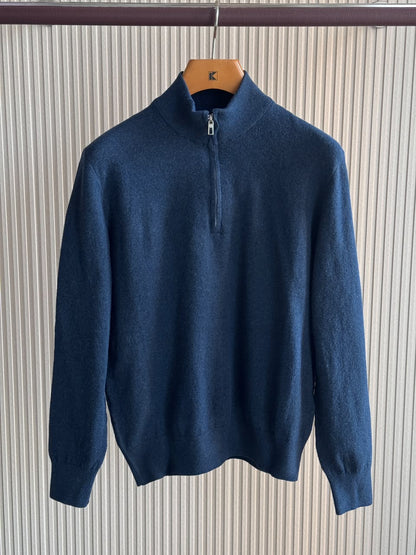 Loro Piana Quarter-Zip Sweater - Grey, White, Navy, Brown