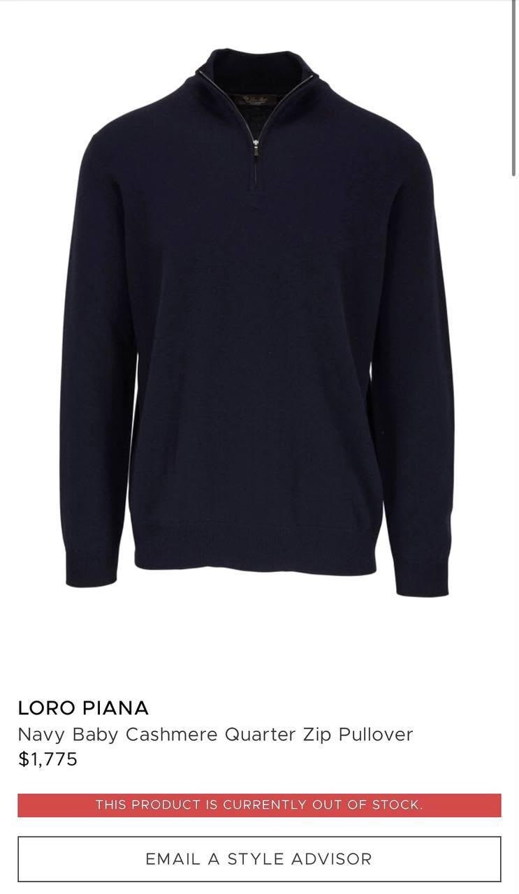Loro Piana Quarter-Zip Sweater - Grey, White, Navy, Brown