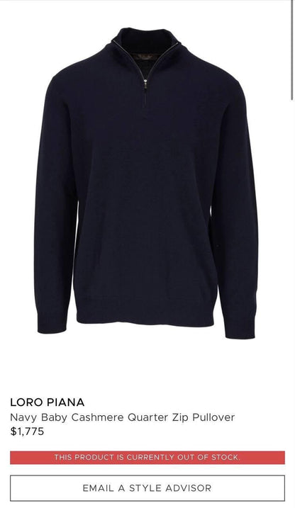 Loro Piana Quarter-Zip Sweater - Grey, White, Navy, Brown