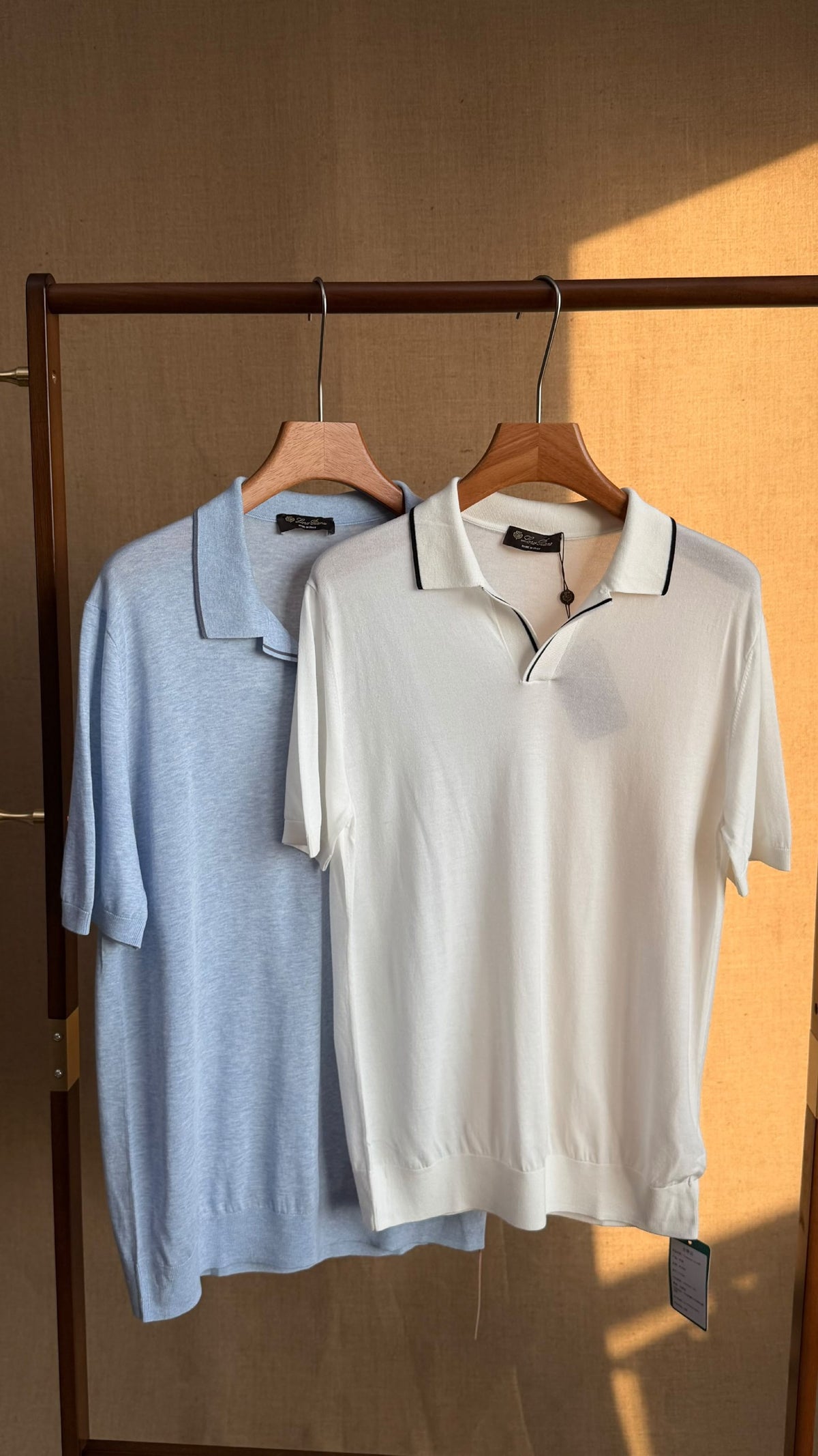 Loro Piana Polo Shirt - White, Light Blue