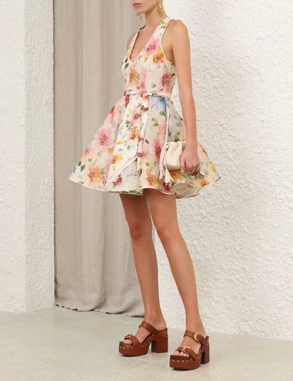 Zimmermann Tie-Waist Dress - Multi