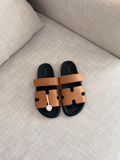 Hermès Slippers - Brown, White, Beige, Blue, Dark Grey