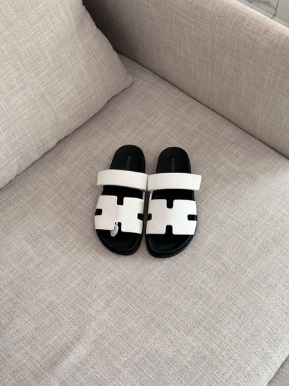Hermès Slippers - Brown, White, Beige, Blue, Dark Grey