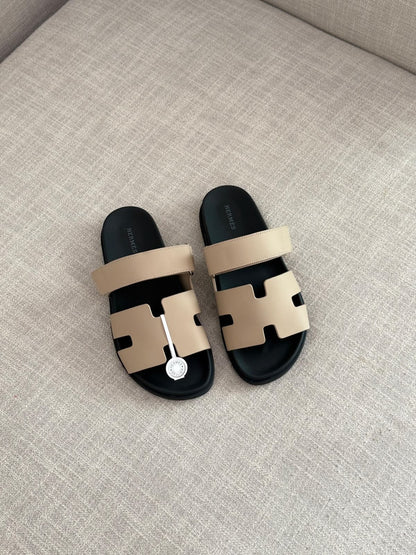 Hermès Slippers - Brown, White, Beige, Blue, Dark Grey