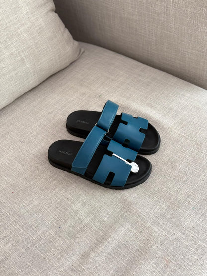 Hermès Slippers - Brown, White, Beige, Blue, Dark Grey