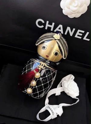 Chanel Bag Charm Braided Headband Doll - Black