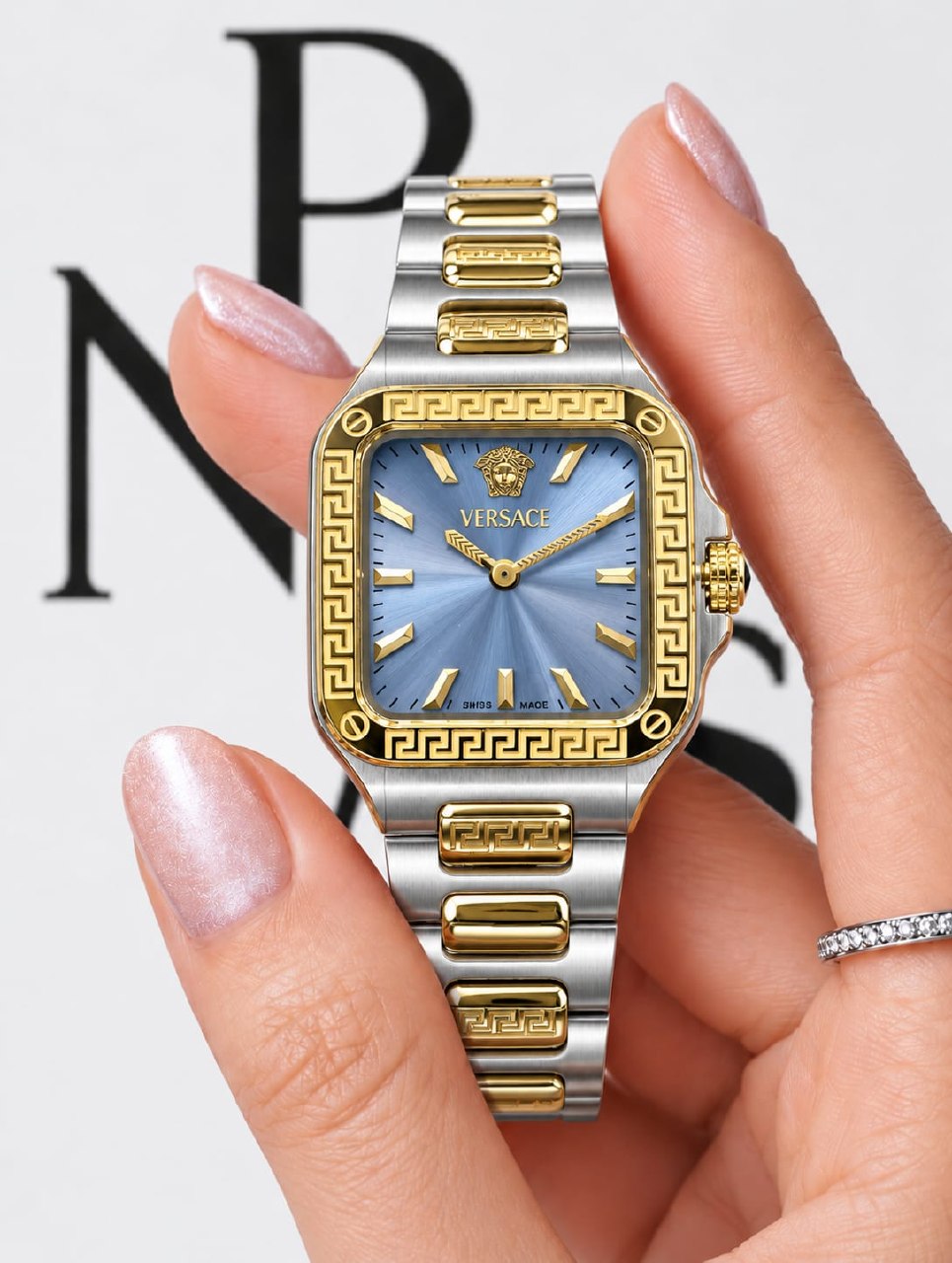 Versace Watch Greek Key Square Bracelet - 