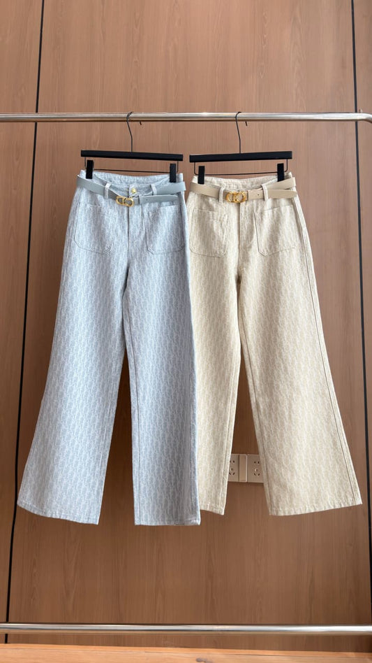 Dior Pants - Light Blue, Beige