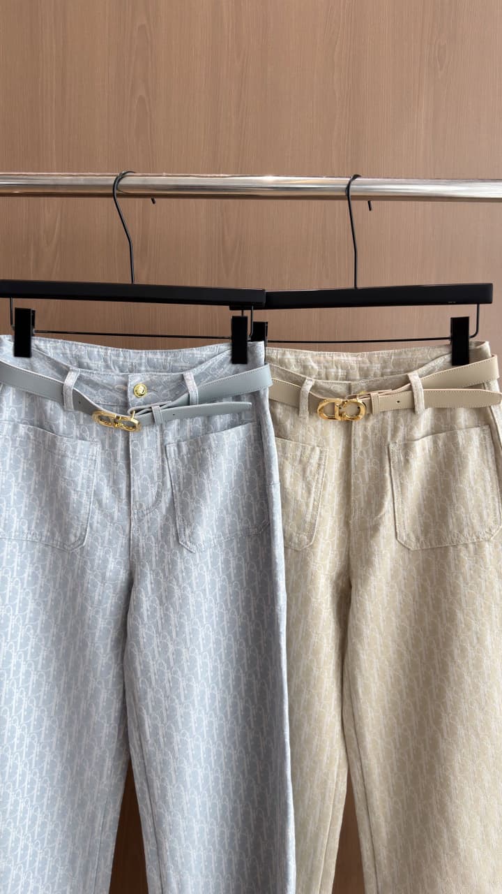 Dior Pants - Light Blue, Beige