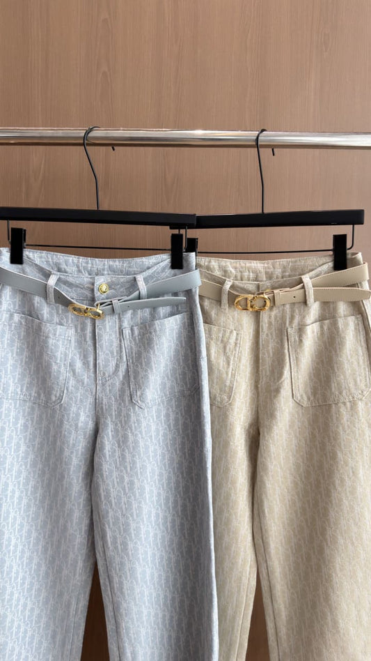 Dior Pants - Light Blue, Beige