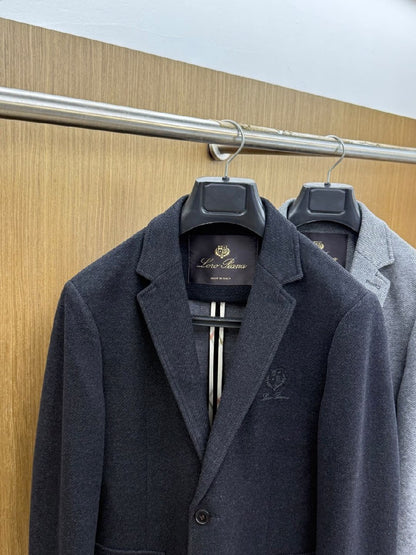 Loro Piana Blazer Notch Lapel - Navy, Grey