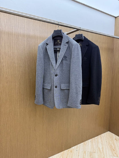 Loro Piana Blazer Notch Lapel - Navy, Grey