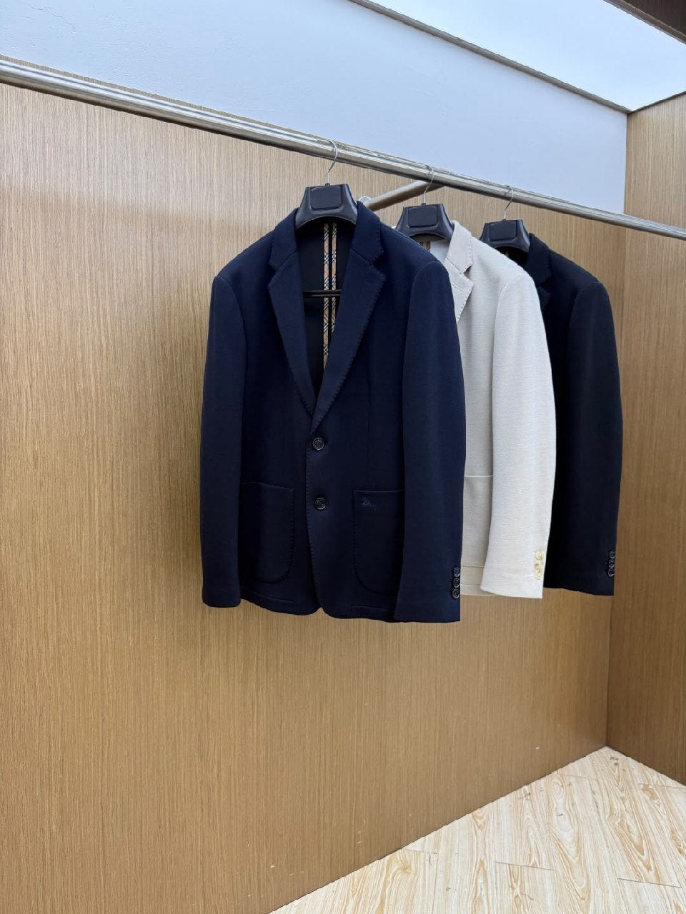 Burberry Notched-Lapel Jacket - Navy, White, Black