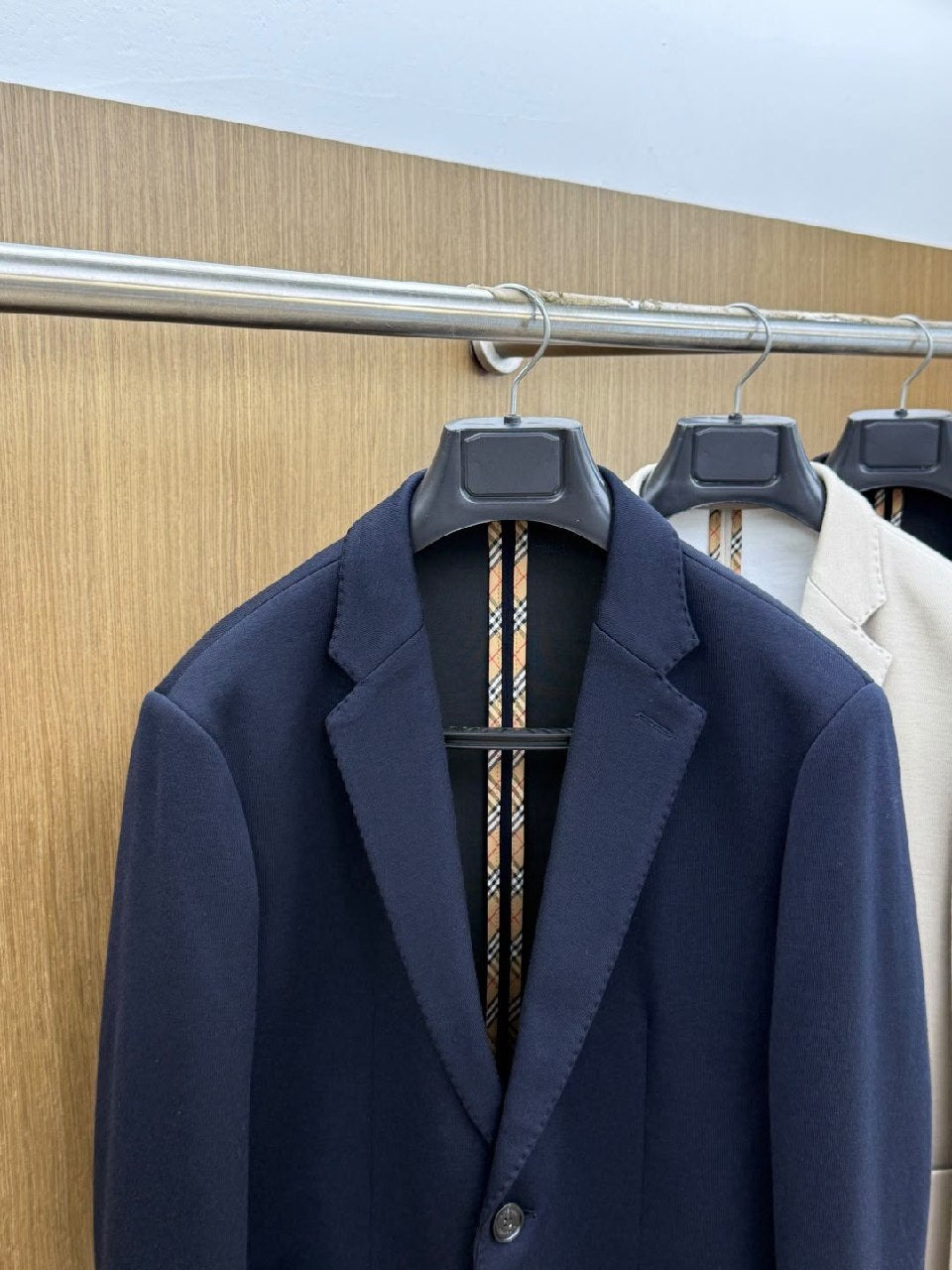 Burberry Notched-Lapel Jacket - Navy, White, Black