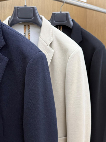 Burberry Notched-Lapel Jacket - Navy, White, Black