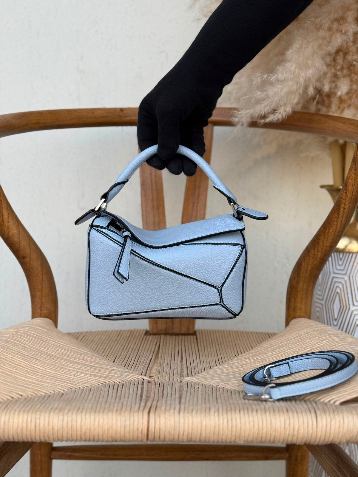 Loewe Handbag Geometric Puzzle - Light Blue