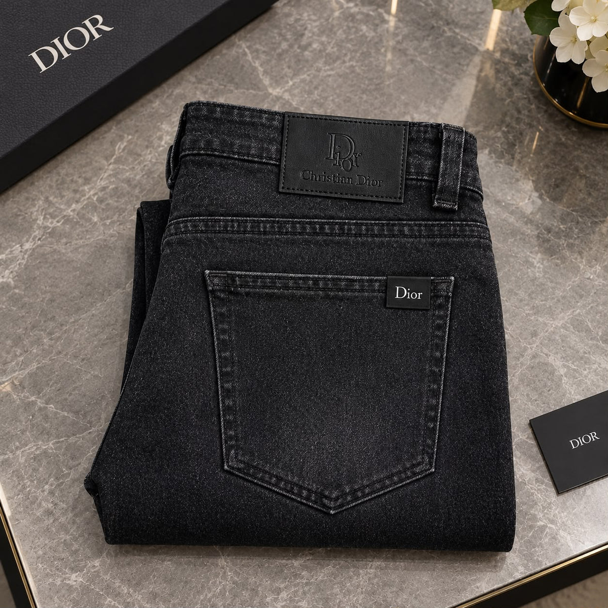 Dior Jeans Pants - Black Monogram