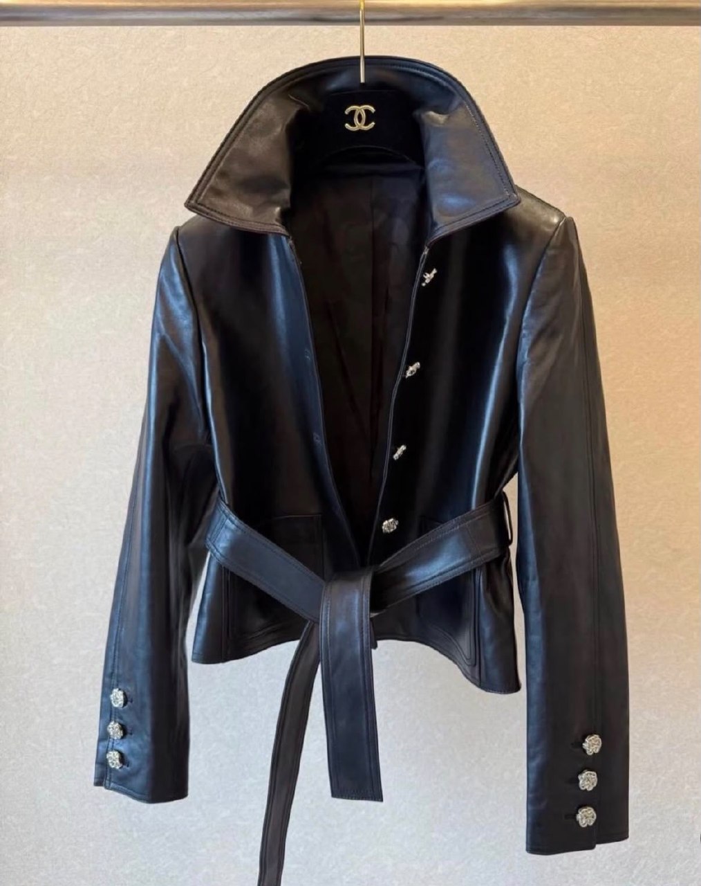 Chanel Belted Collar Jacket - Black