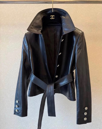 Chanel Belted Collar Jacket - Black