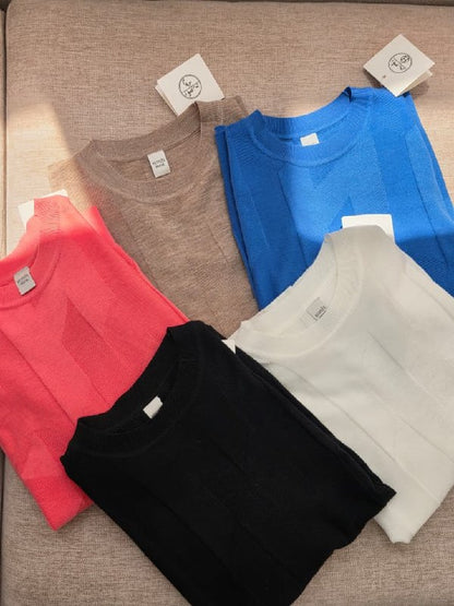 Hermès Knitted T-Shirt - Pink, Beige, Blue, Black, White