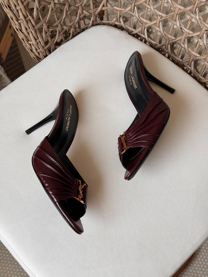 YSL Heels - Burgundy, Black, White