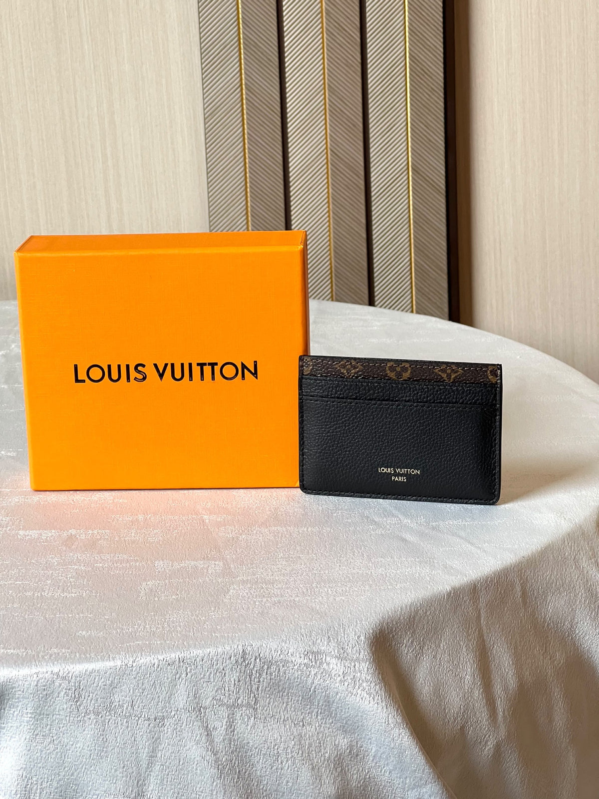 Louis Vuitton Band-Trim Card Holder - Black