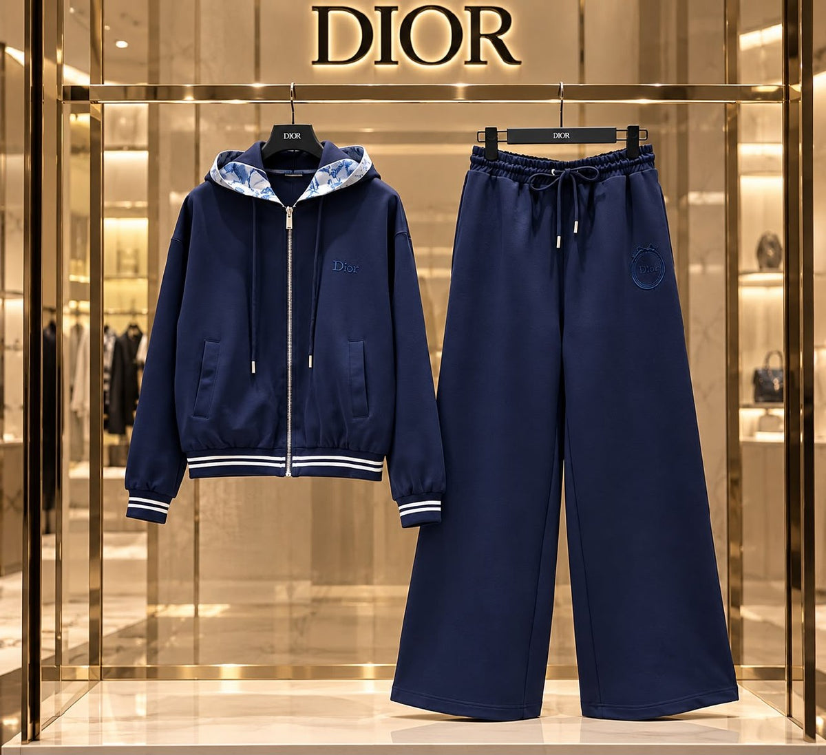 Dior Striped-Trim Tracksuit - Navy