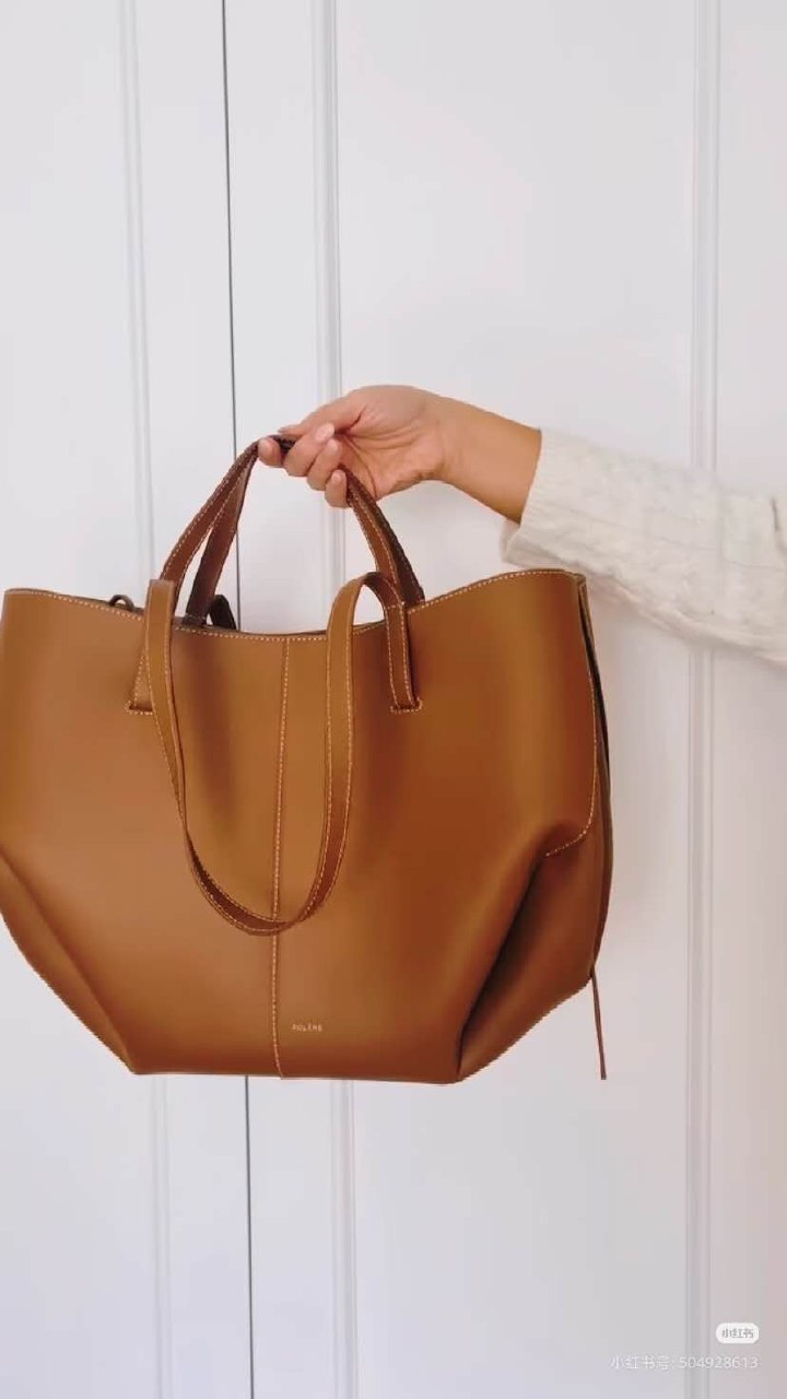 Polène Tote Bag - Brown, Grey, Beige, Yellow