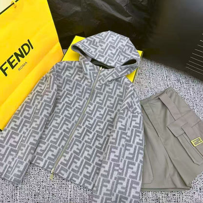 Fendi Monogram Hooded Jacket - Grey Monogram