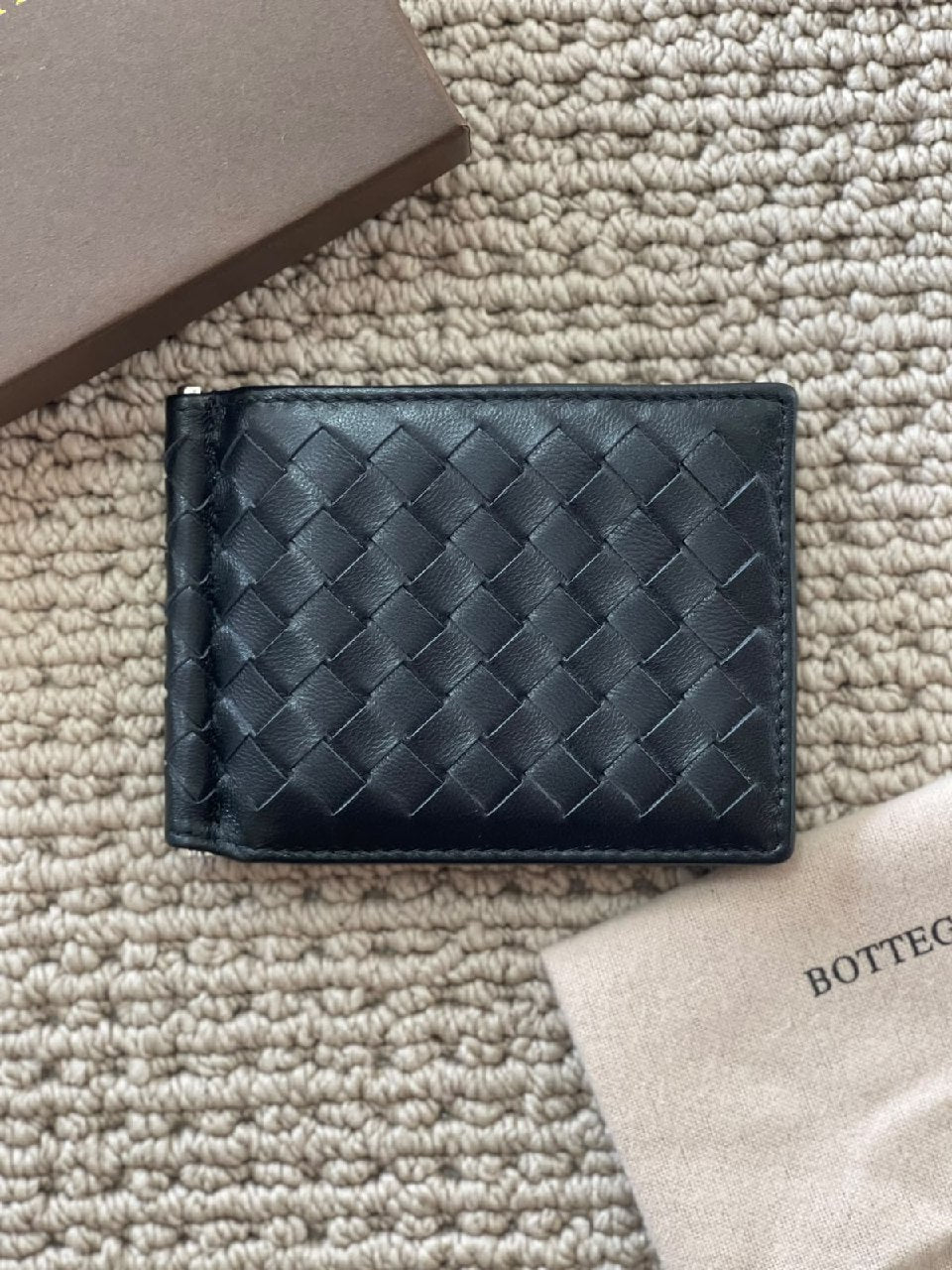 Bottega Veneta Money Clip Wallet - Black, Navy