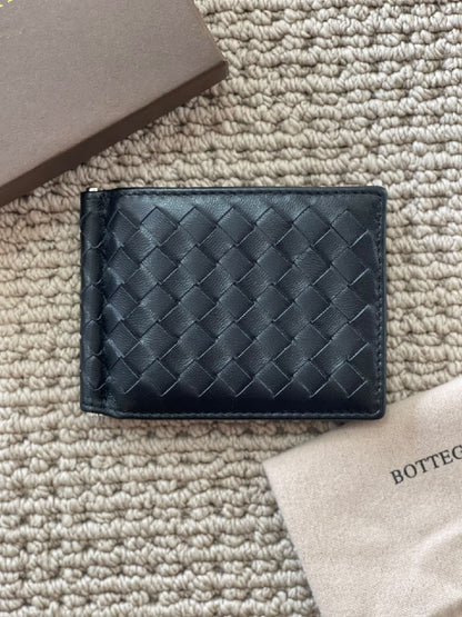 Bottega Veneta Money Clip Wallet - Black, Navy