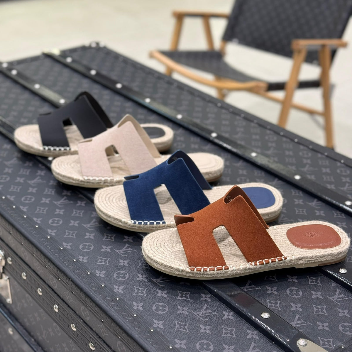 Hermès Slippers - Beige, Navy, Brown, Black