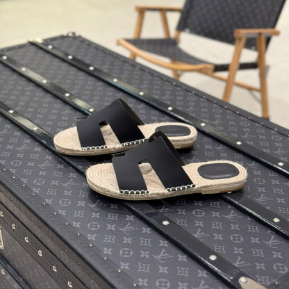 Hermès Slippers - Beige, Navy, Brown, Black